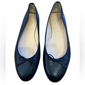 J Crew black leather size 7 ballet flats